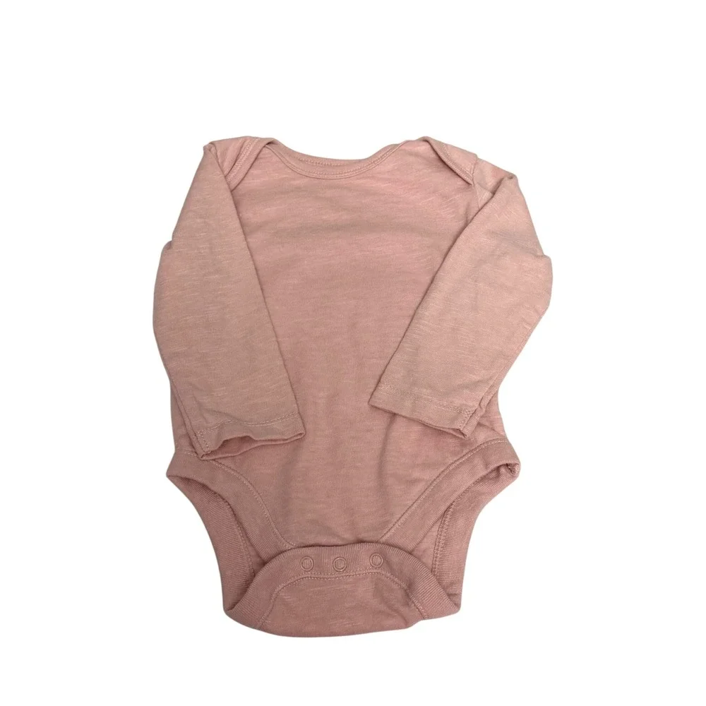 Old Navy Baby Girl‎ Long Sleeve Bodysuit Set 2PK Pink Geometric Solid 3-6M